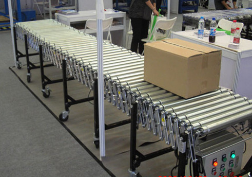 伸縮輥筒輸送機運行圖，www.zgxinxing.com